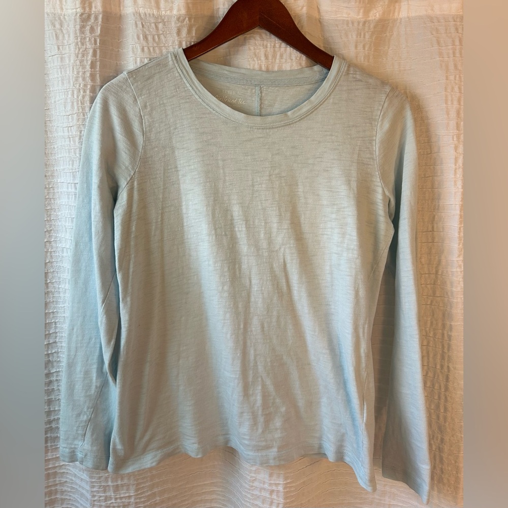 J. Crew Girlfriend Tee in Light Blue